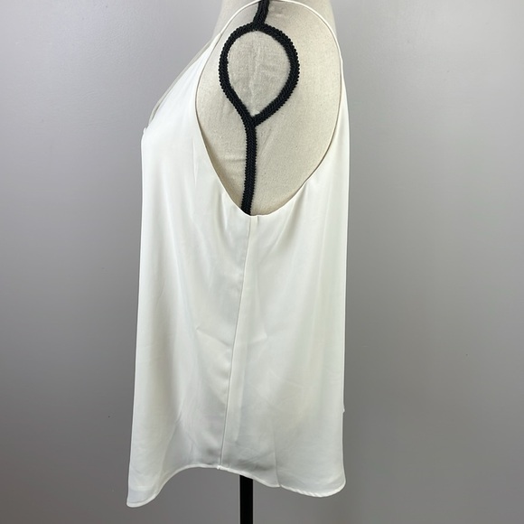 LOFT Women Spaghetti Strap Cream Top Tank Camisole SZ M Flowy Layered V-Neck - Picture 5 of 9